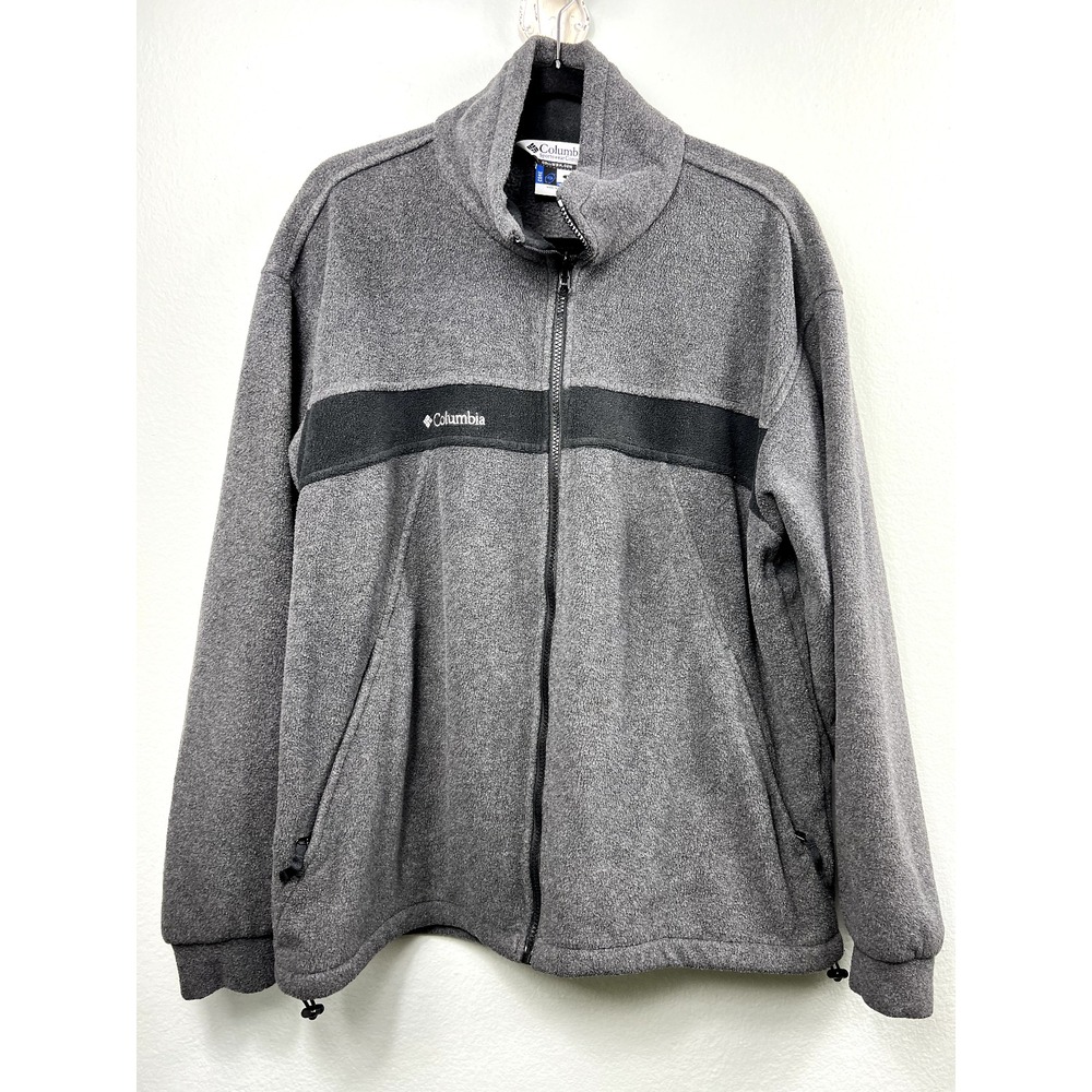 Columbia Sportswear Men's Fleece Jacket Full Zip Up Logo Gray‎ Size L